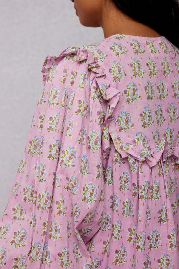 SZ Blockprint Clover Top - Violet | Garmentory
