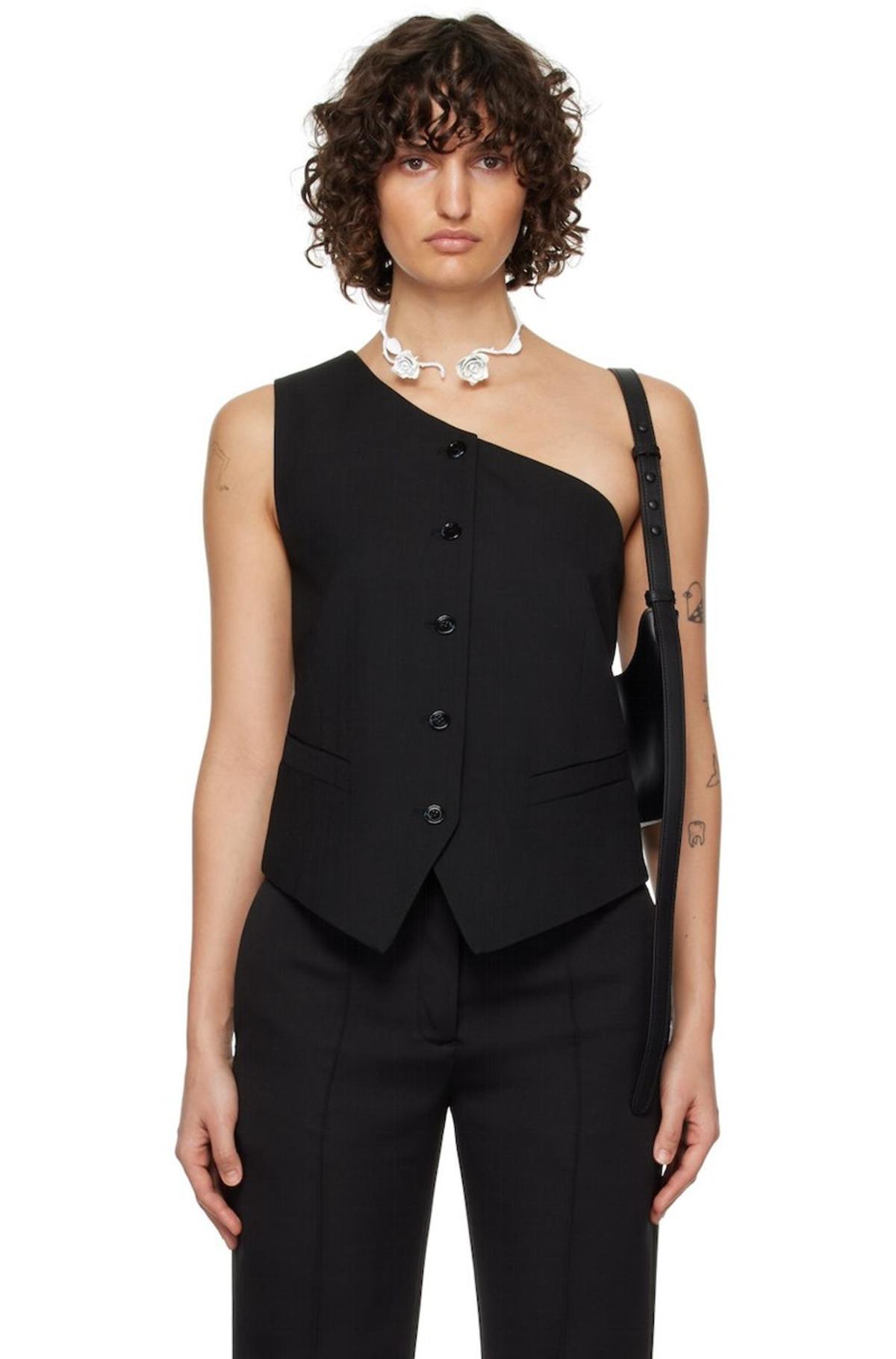 Acne Studios Asymmetric Vest - Black | Garmentory