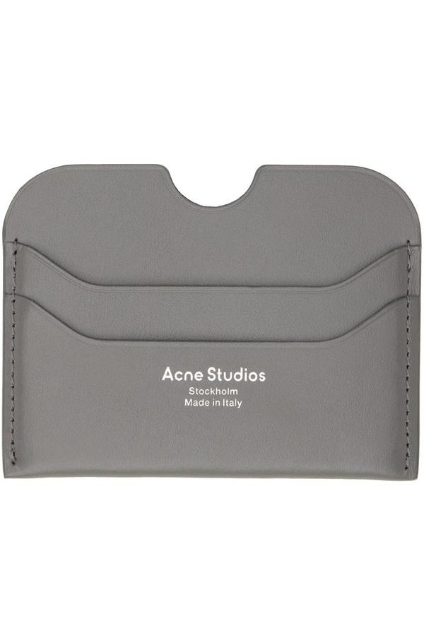 Acne Studios Leather Card Holder - Grey | Garmentory