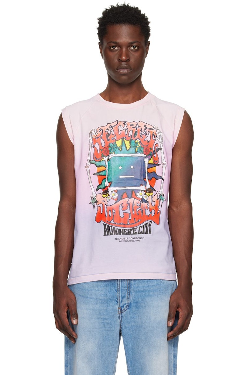 Acne Studios Printed Tank Top - Pink | Garmentory