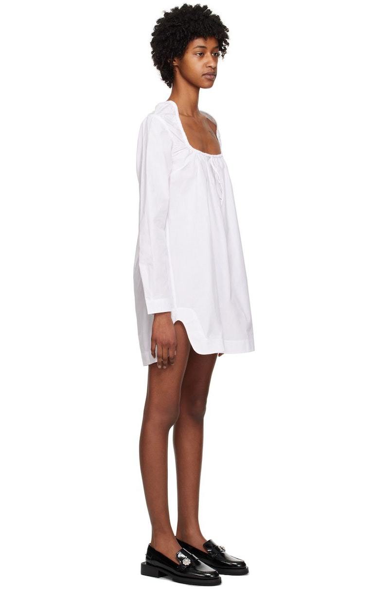 【関税&送料込】Ganni Mini Dress Black Black Cotton Poplin Wrap Mini Dress | GANNI KR 가니
