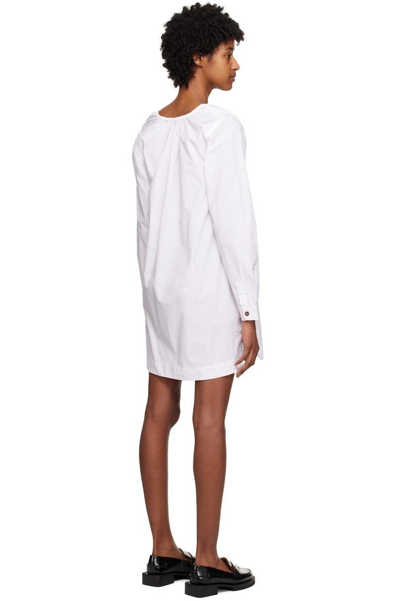 【関税&送料込】Ganni Mini Dress Black Black Cotton Poplin Wrap Mini Dress | GANNI KR 가니