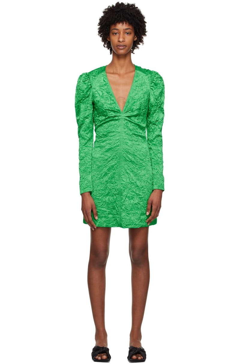 ワンピース GANNI Woman Dress Green F7537 484 Green Women's Dresses | Maxi, Midi & Mini Styles | GANNI US