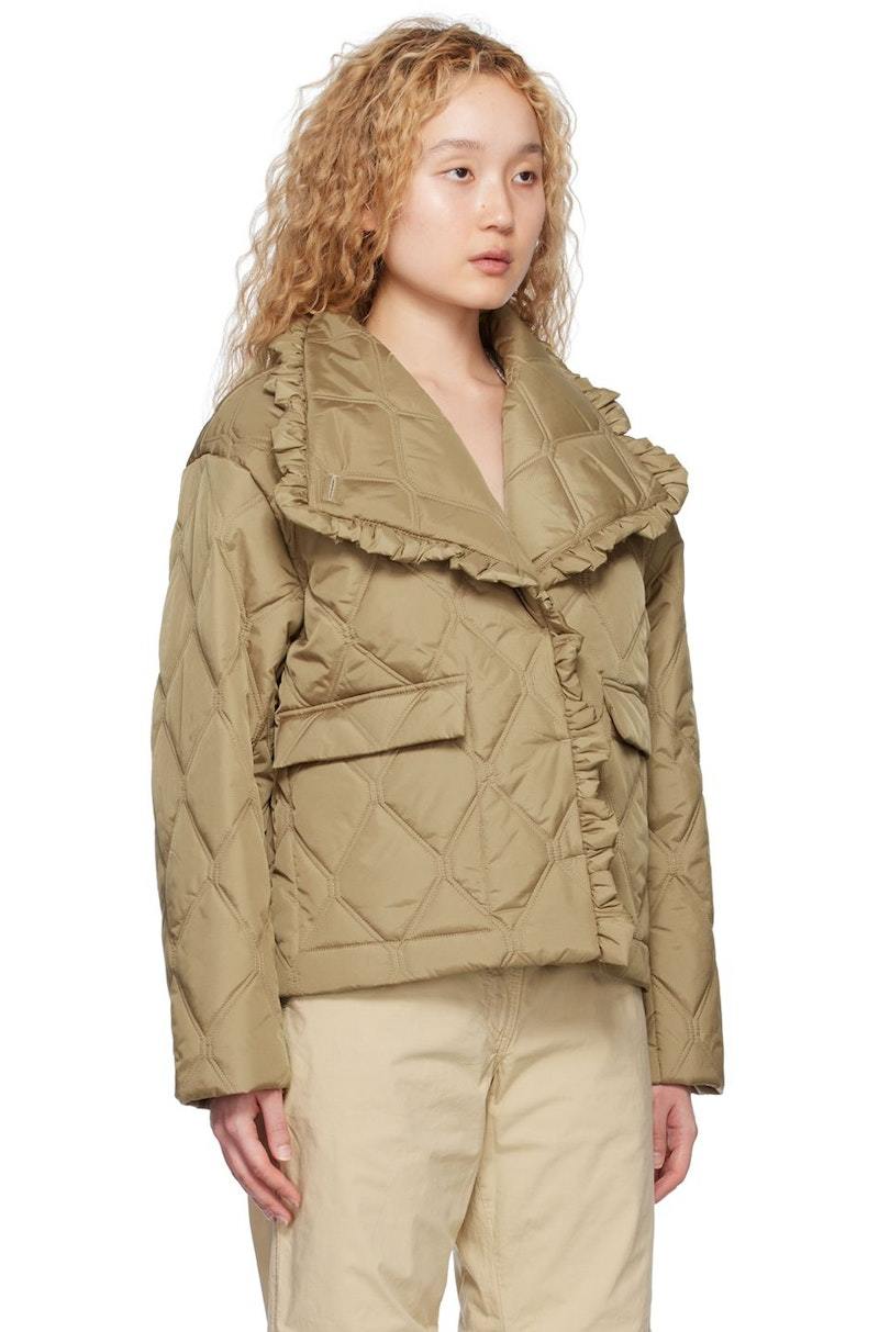 GANNI Frill Edge Jacket - Petrified Oak | Garmentory