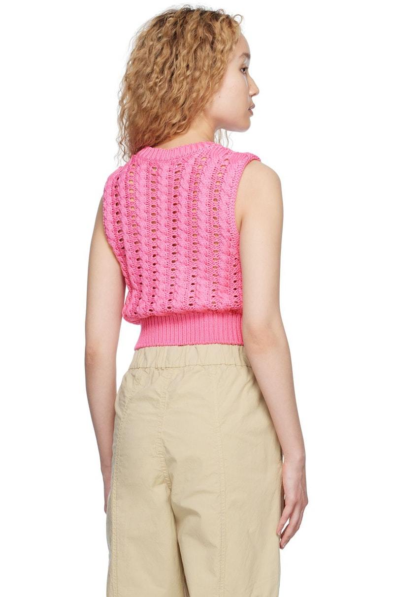 GANNI Cropped Vest - Bonbon | Garmentory