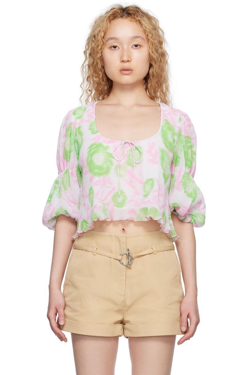 GANNI Pleated etteScarfBlouse ブラウス GANNI Pleated GeorgetteScarfBlouse ブラウス - メルカリ