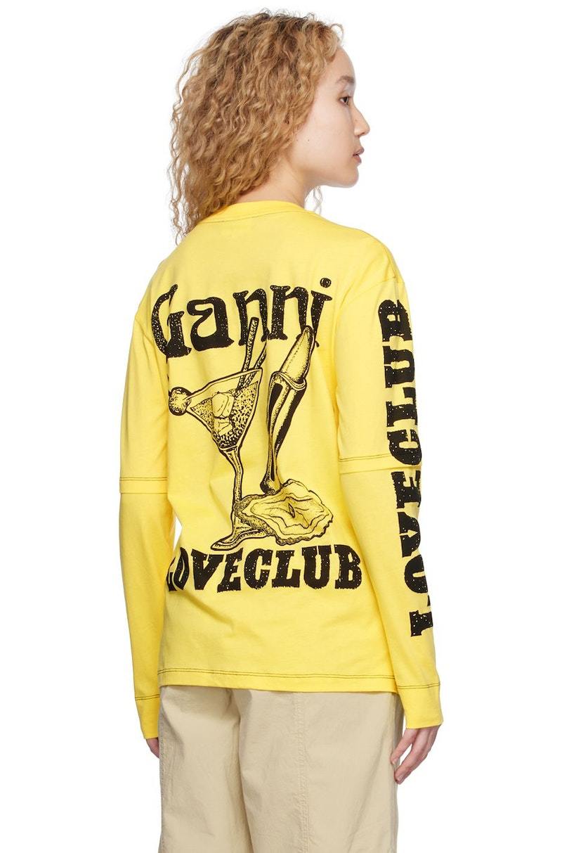 GANNI Layered Long Sleeve T-Shirt - Lemon Zest | Garmentory