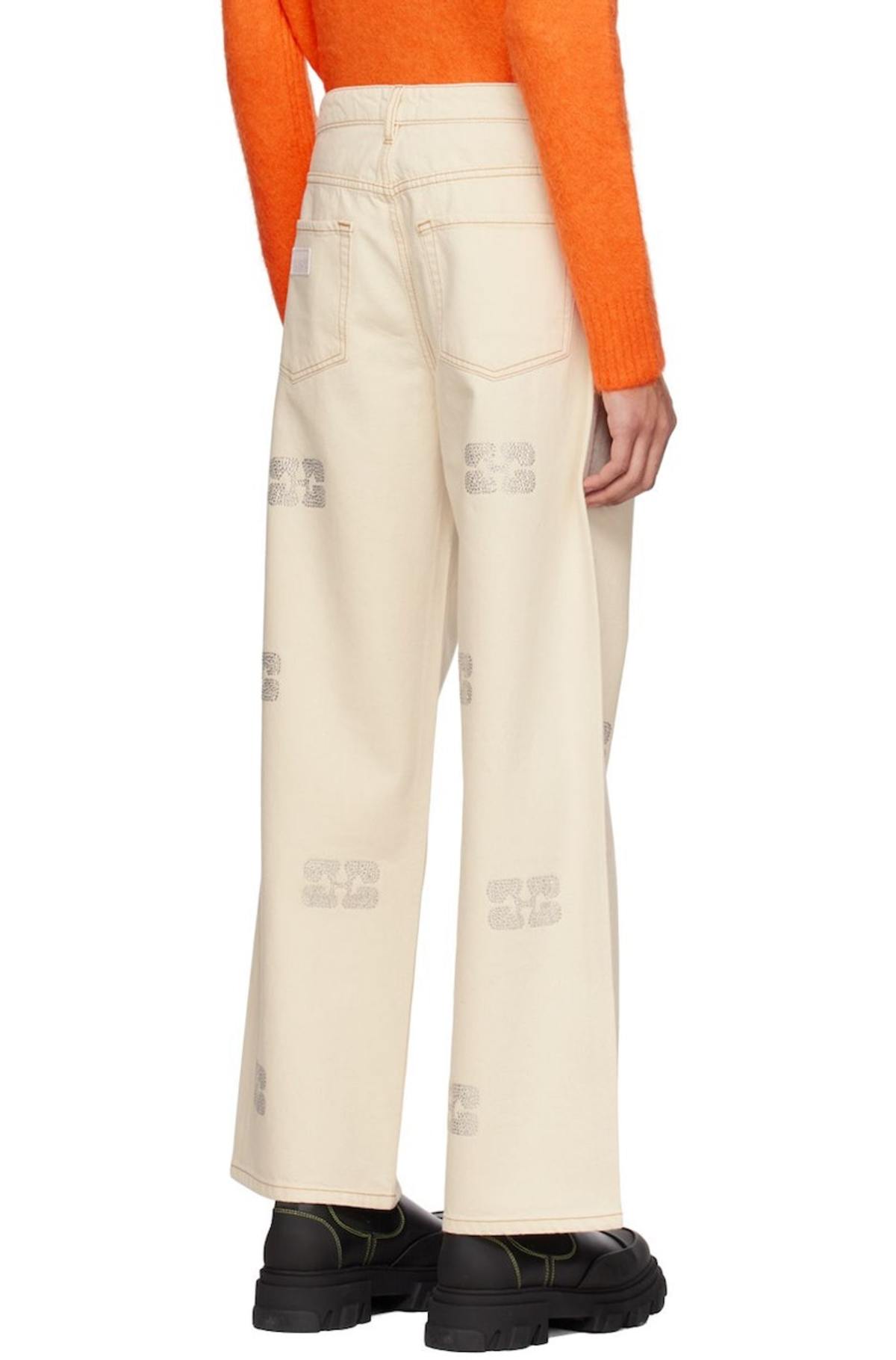 GANNI Sparkle Izey Jeans - Vanilla Ice | Garmentory