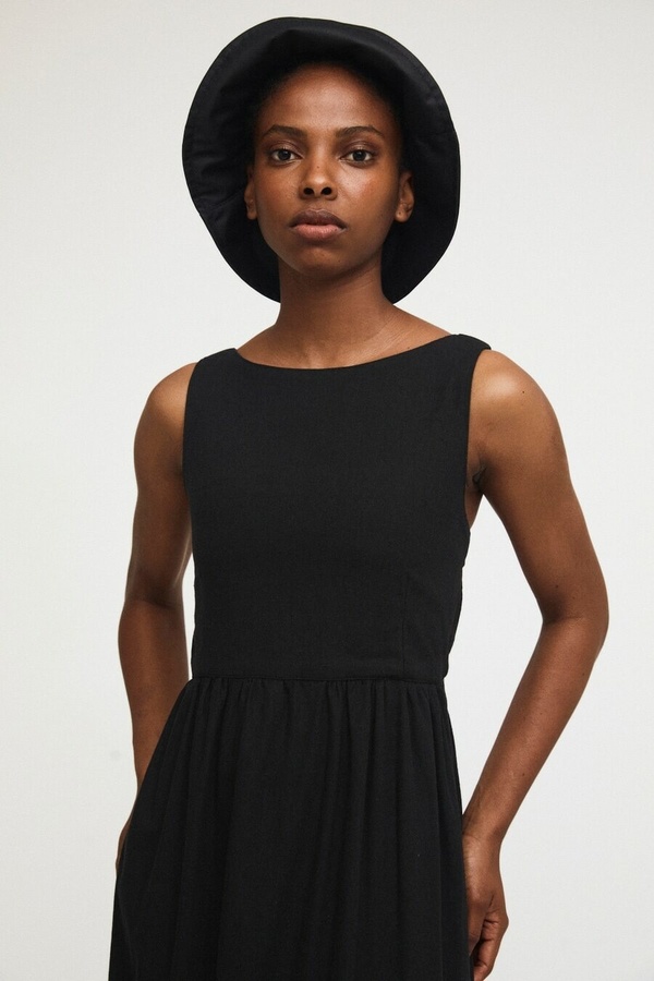 strapless open back dress KAAREM - Triangle Midi Dolman Open Back Dress
