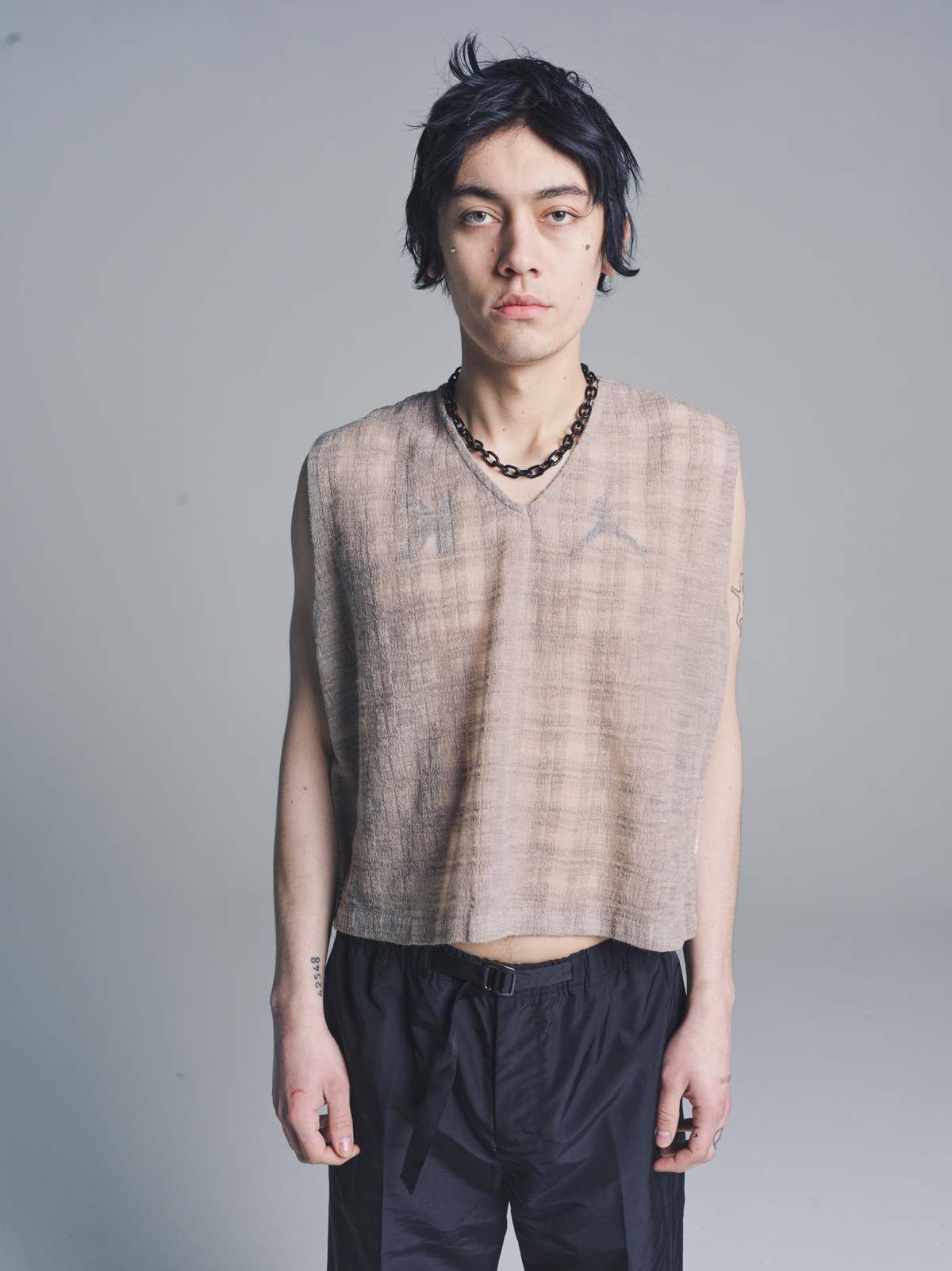 Our Legacy Disintegration Check Double Lock Vest - Grey | Garmentory