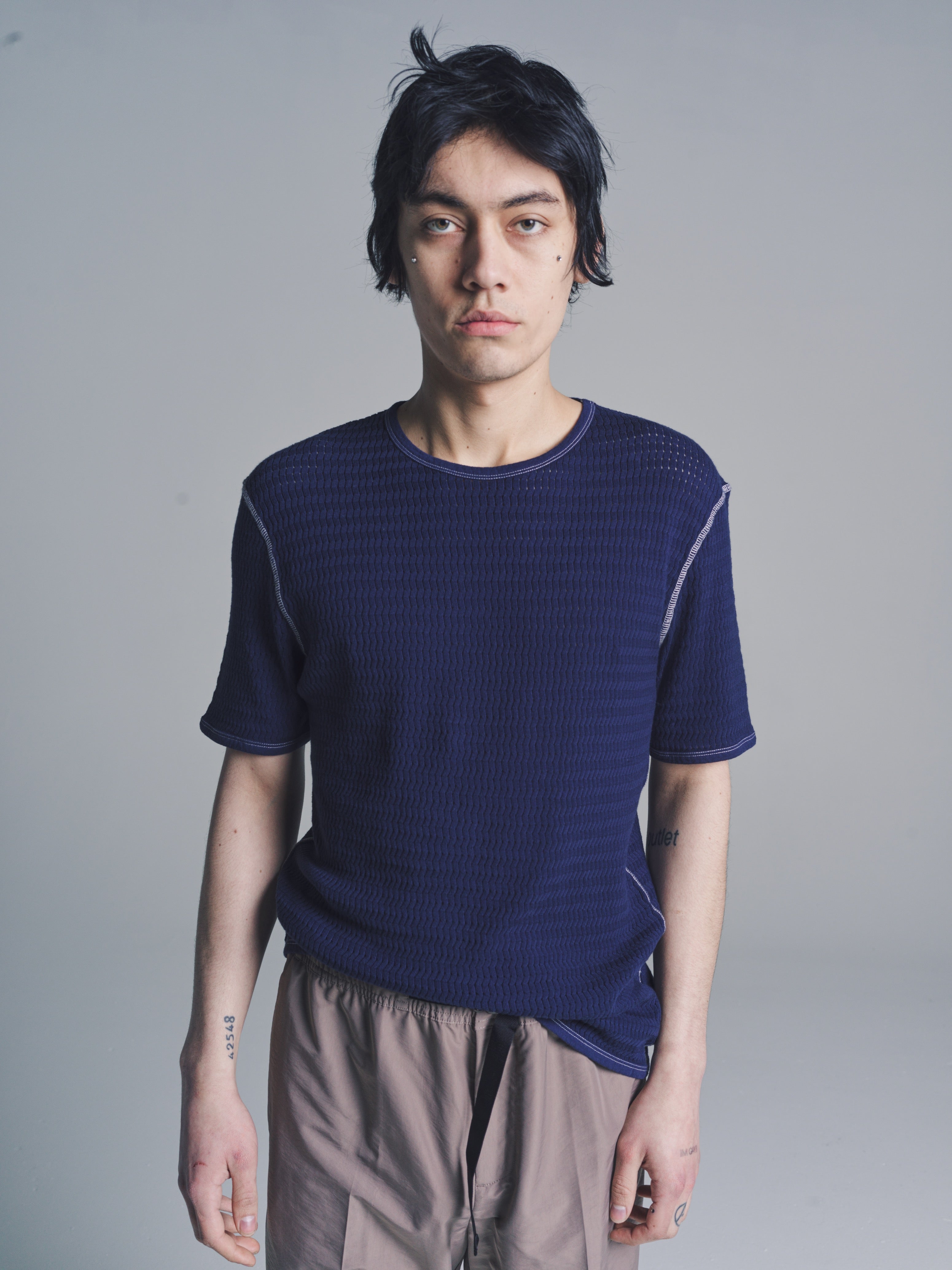 ★人気★【OUR LEGACY】★TANKER T-SHIRT Navy Sport Croche.t★ Our Legacy Sport Crochet Tanker T-Shirt - Navy | Garmentory