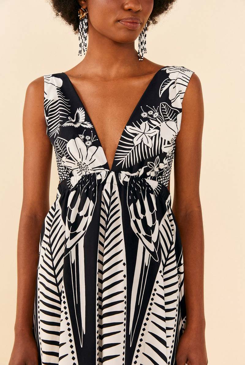 black macaw elegance organic cotton midi dress Black Macaw Elegance Organic Cotton Midi Dress