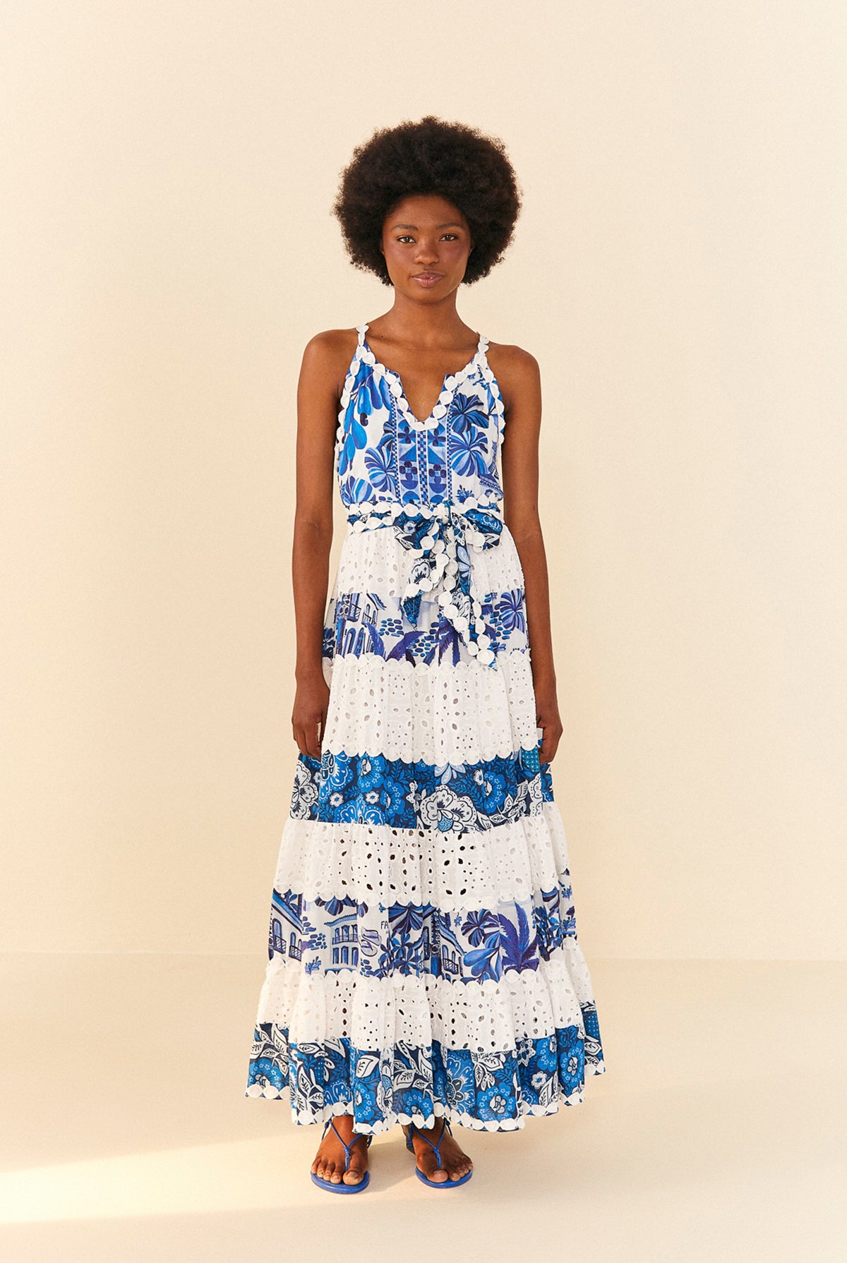 knee length dresses for ladies Off-White Flowers Arch Pleats Maxi Dress main image 0