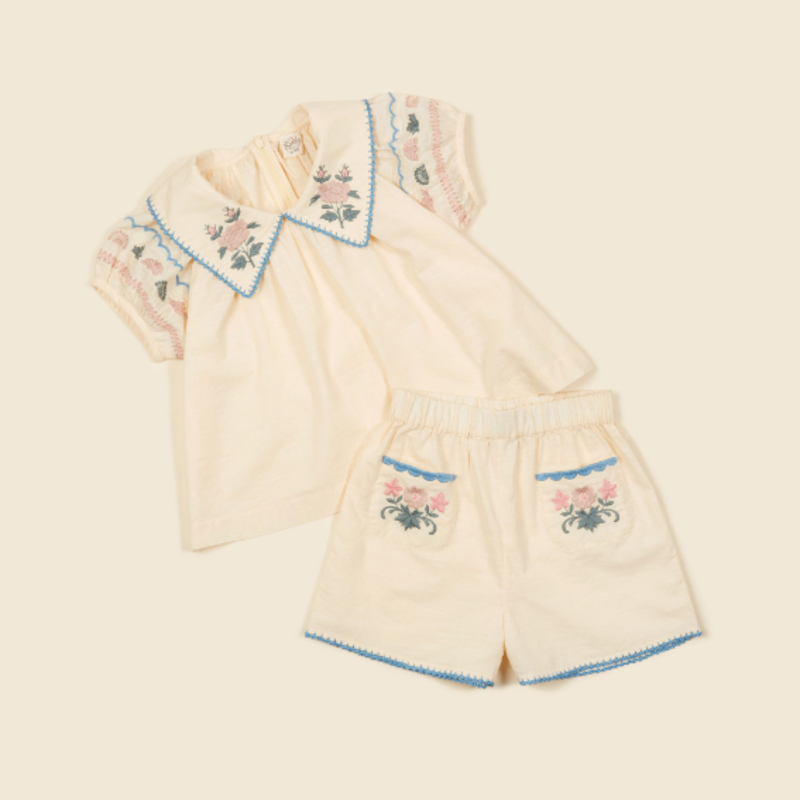 その他 apolina BARBARA SHORT SET 3-5y Apolina Barbara Short Set Cazan Stripe - Little French Heart
