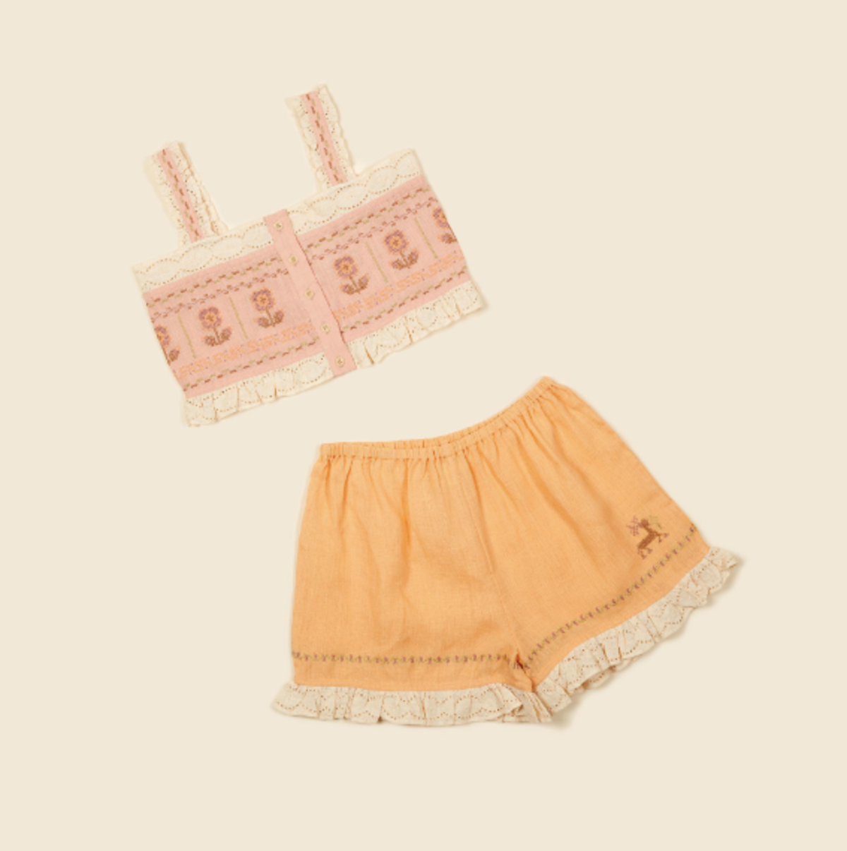 Kids Apolina Theodora Set - Apricot/Rose | Garmentory