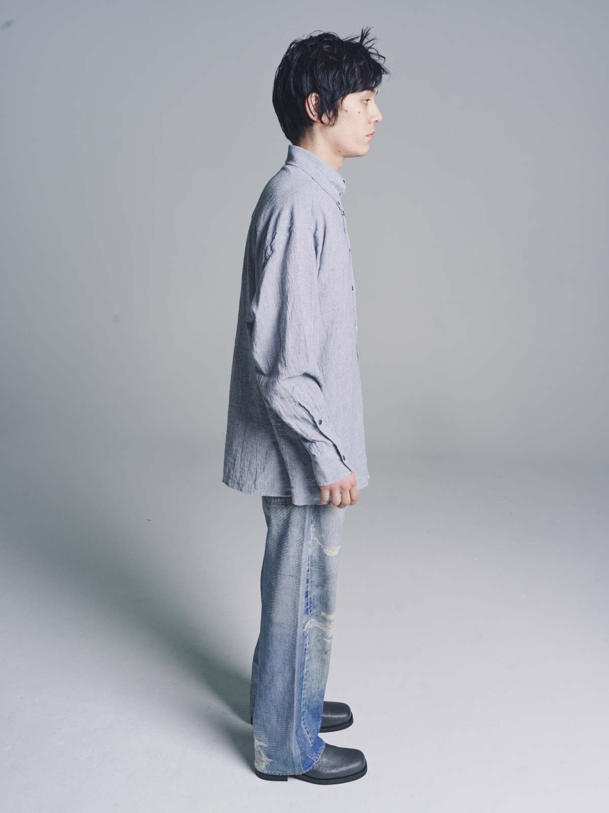アウターその他 Our Legacy Borrowed BD Shirt Burlington Seersucker Mid Blue Our Legacy Burlington Seersucker Borrowed BD Shirt - Mid
