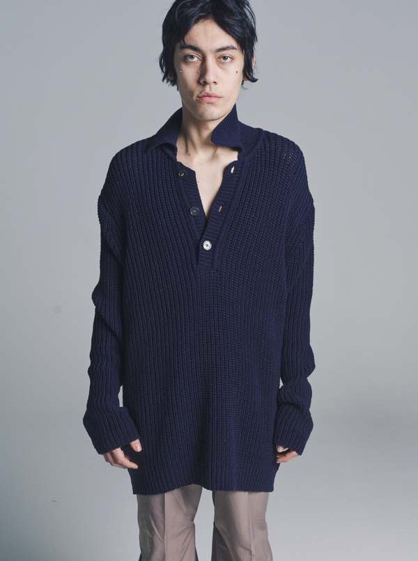 Our Legacy Chunky Cotton Rib Big Piquet - Navy | Garmentory