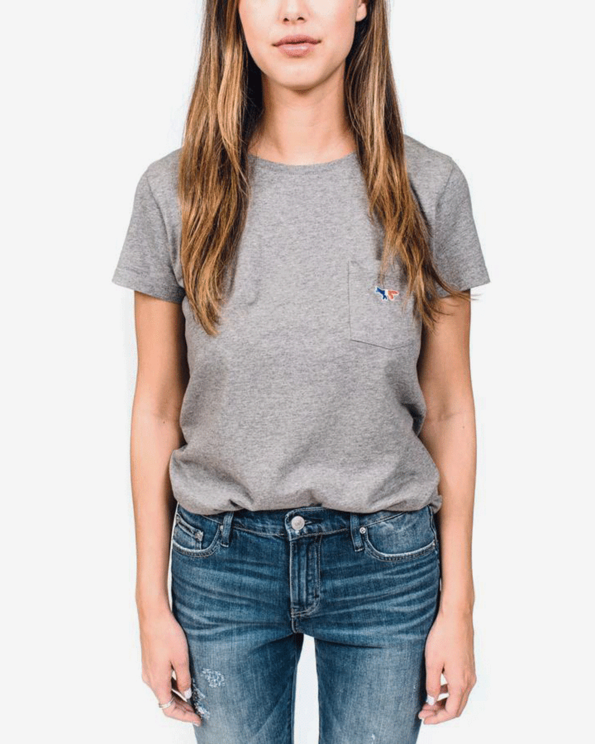 Maison Kitsune Tricolor Fox Patch Tee - Image 2 of 4