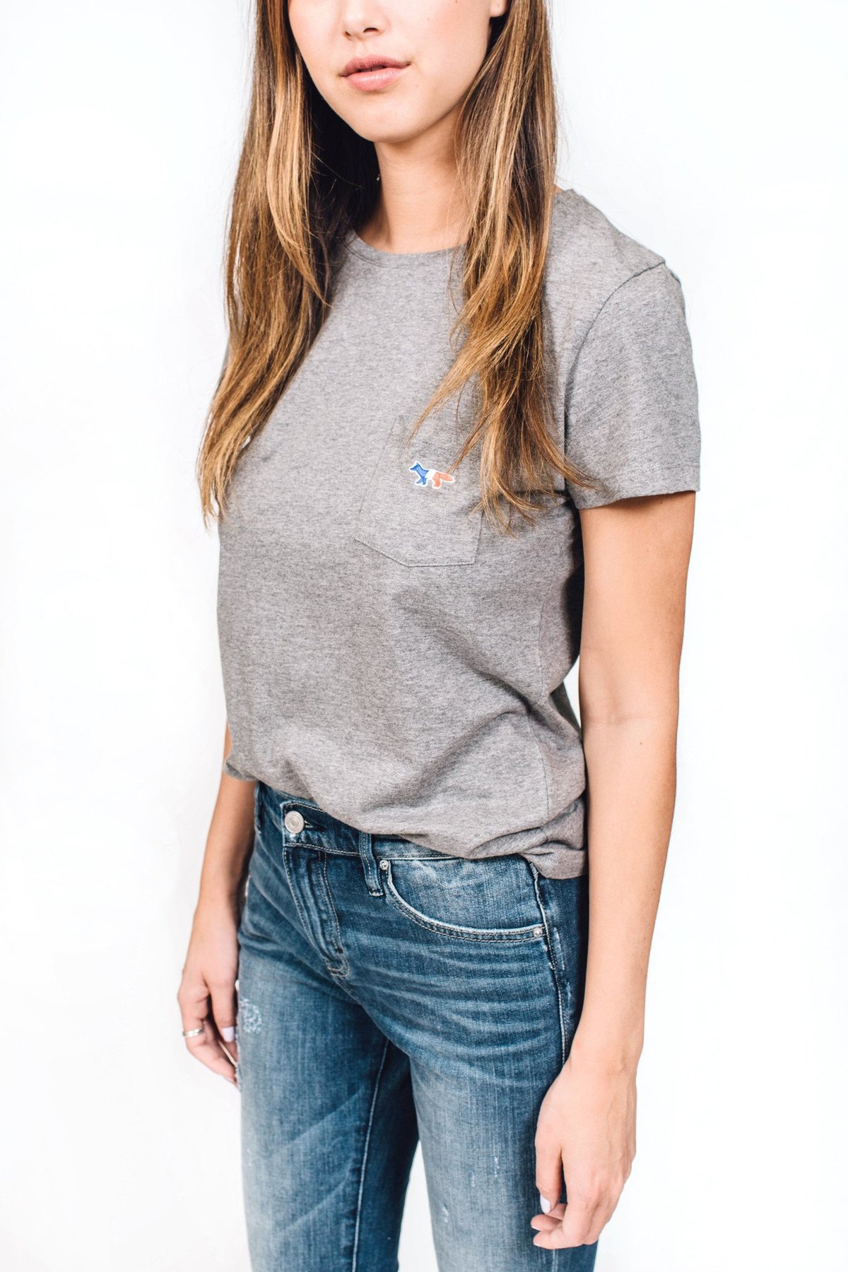 Maison Kitsune Tricolor Fox Patch Tee - Image 3 of 4