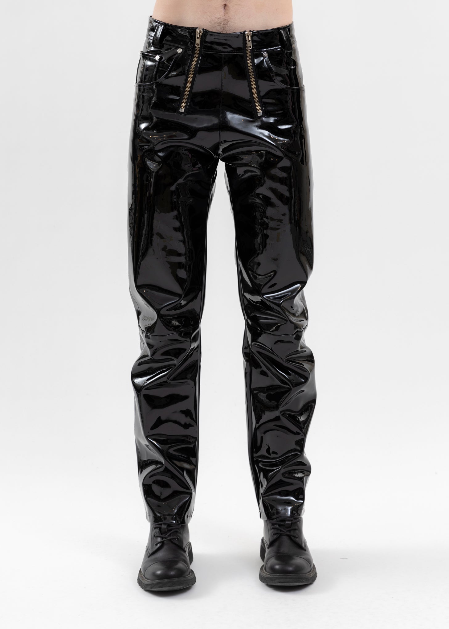 その他 GmbH SS20 black vinyl pants Gmbh Vinyl Trouser With Double Zips - Black | Garmentory