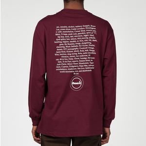 FUCT SSDD Fuct Advertisement 1991 Long Sleeve T-Shirt - Burgundy FUCT SSDD Fuct Advertisement 1991 Long Sleeve T-Shirt - Burgundy