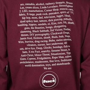 FUCT SSDD Fuct Advertisement 1991 Long Sleeve T-Shirt - Burgundy FUCT SSDD Fuct Advertisement 1991 Long Sleeve T-Shirt - Burgundy