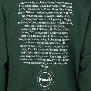 FUCT SSDD FUCT ADVERTISEMENT 1991 LONG SLEEVE T-SHIRT / FOREST GREEN FUCT SSDD FUCT ADVERTISEMENT 1991 LONG SLEEVE T-SHIRT / FOREST GREEN