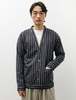 Frank Leder Woven Cardigan -  Blue Stripe - Thumbnail 1