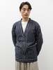 Frank Leder Woven Cardigan -  Blue Stripe - Thumbnail 4