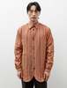 Frank Leder Cotton Linen Shirt - Copper Stripe - Thumbnail 1
