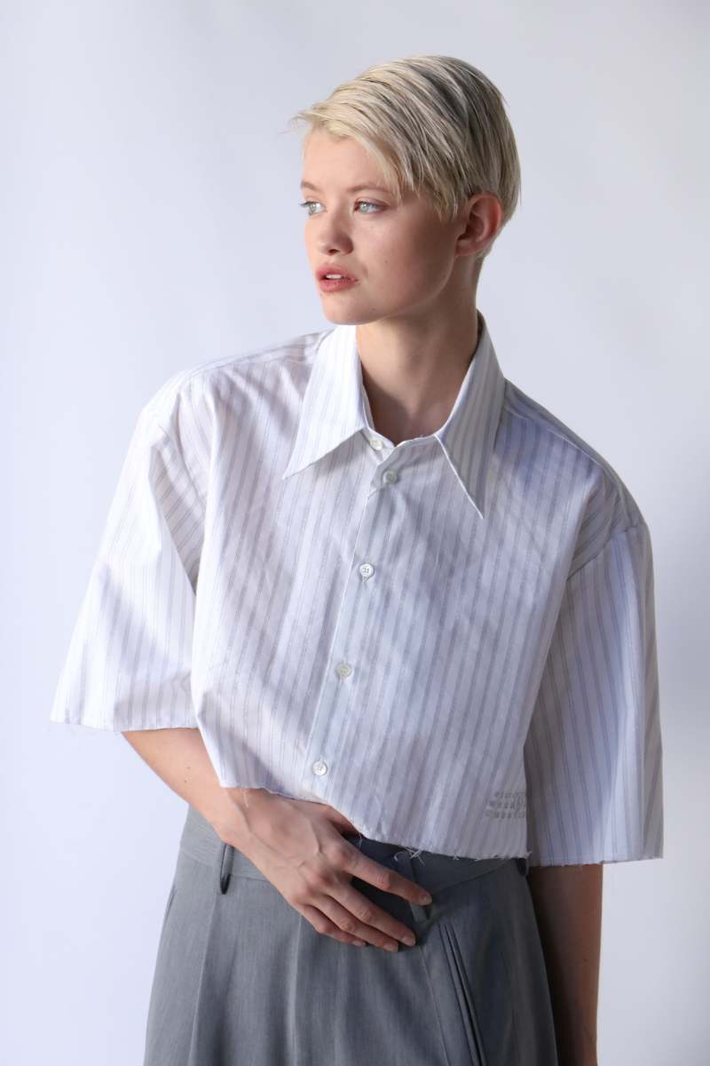 MM6 Maison Margiela - Asymmetric Cotton Poplin Shirt | HBX