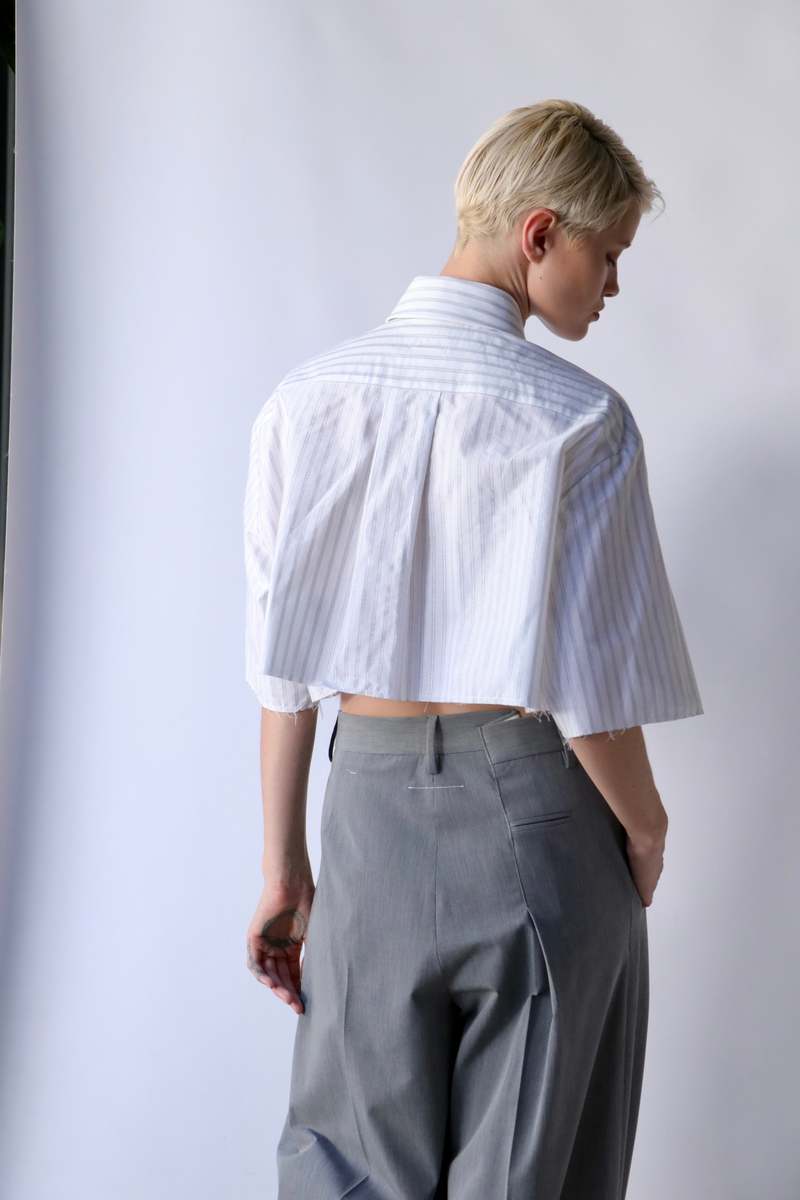 MM6 Maison Margiela Short Sleeved Shirt - Off White/Silver