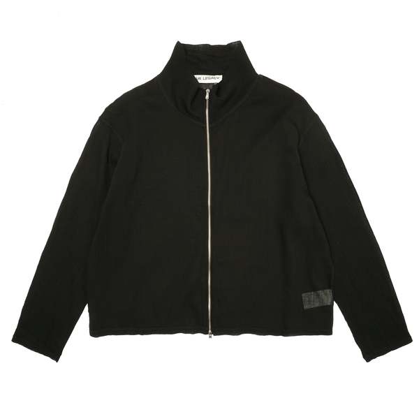 Our Legacy SHRUNKEN FULL ZIP POLO RAYON PLAIT - BLACK | Garmentory
