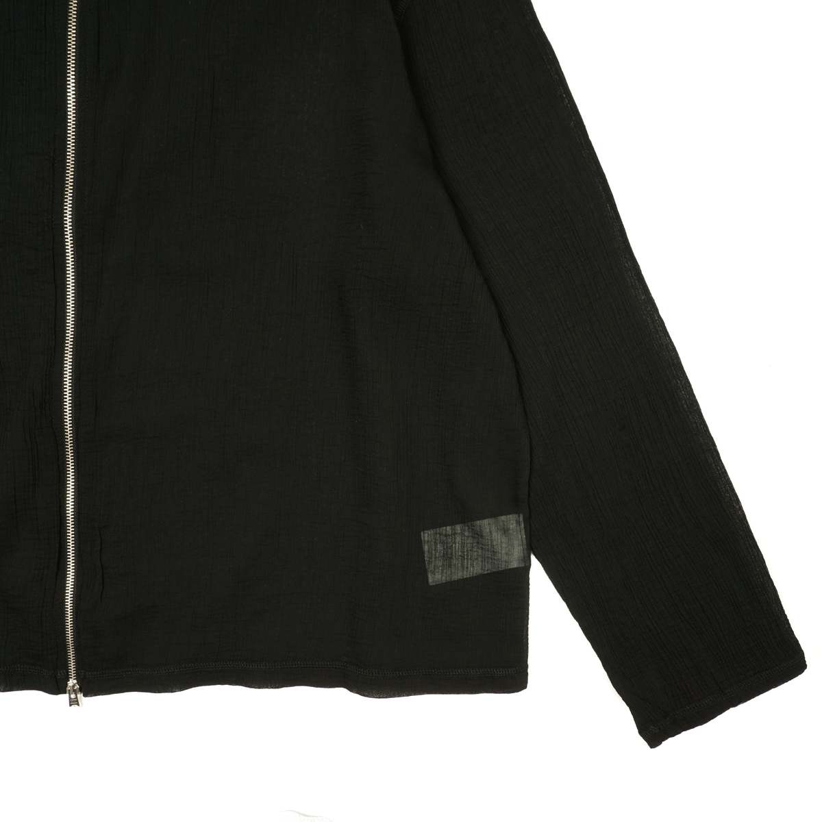 Our Legacy SHRUNKEN FULL ZIP POLO RAYON PLAIT - BLACK