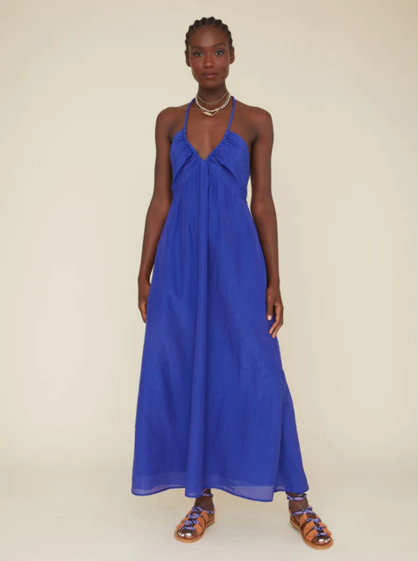 blue dress for baby girl Royal Blue Contrast Turquoise Evening Dress with Overskirt SF012, Blue / 14 main image 0