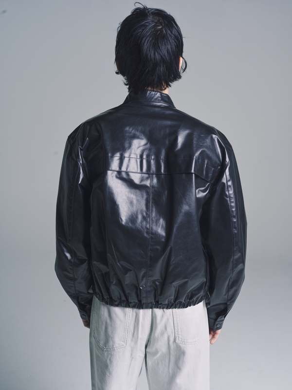 Lemaire Leather Stand Collar Blouson - Black | Garmentory