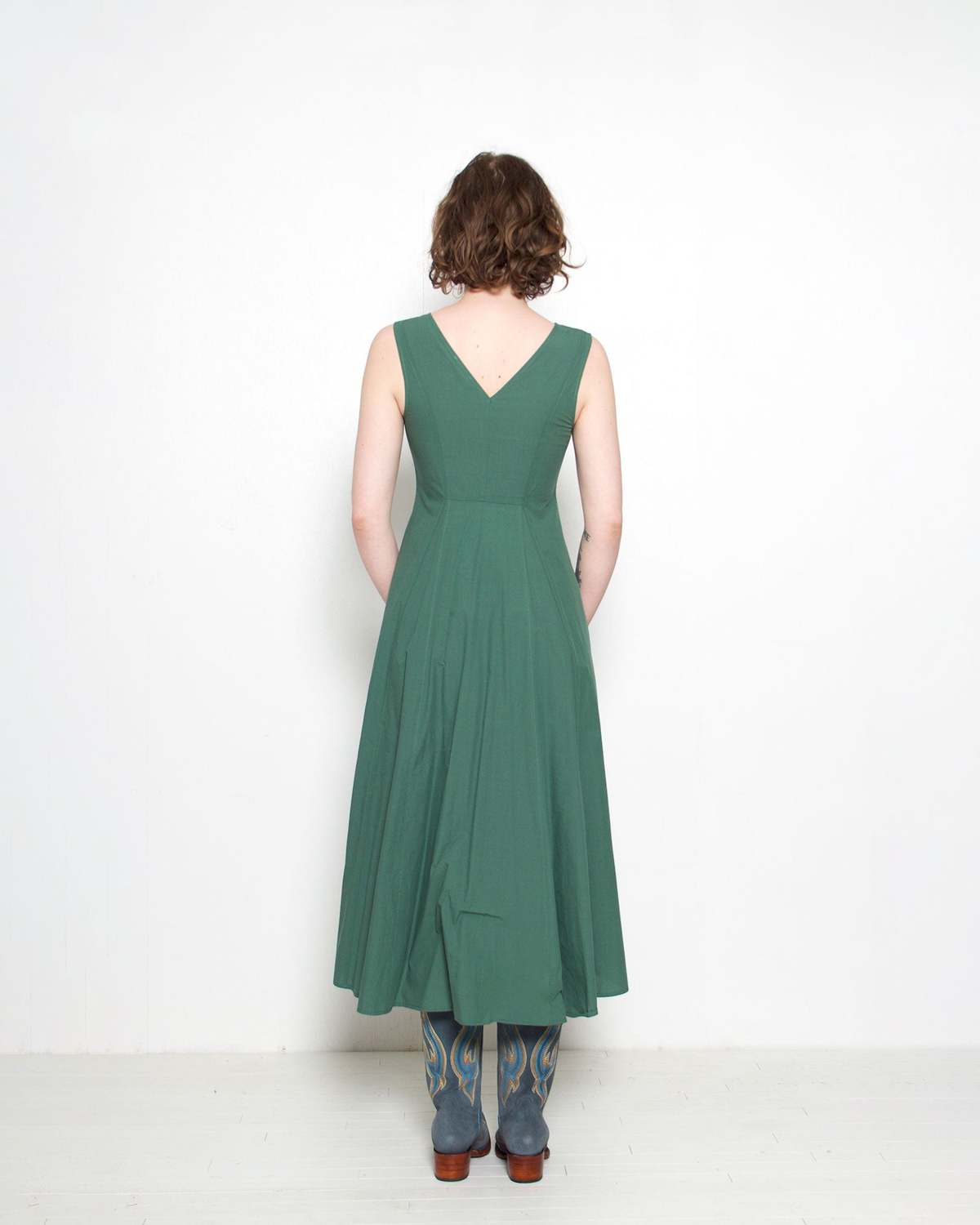 knee length dresses for ladies She + Sky Full Size Sleeveless Poplin Woven Midi Dress with Pockets –  Jurisdiction Clothing main image 0