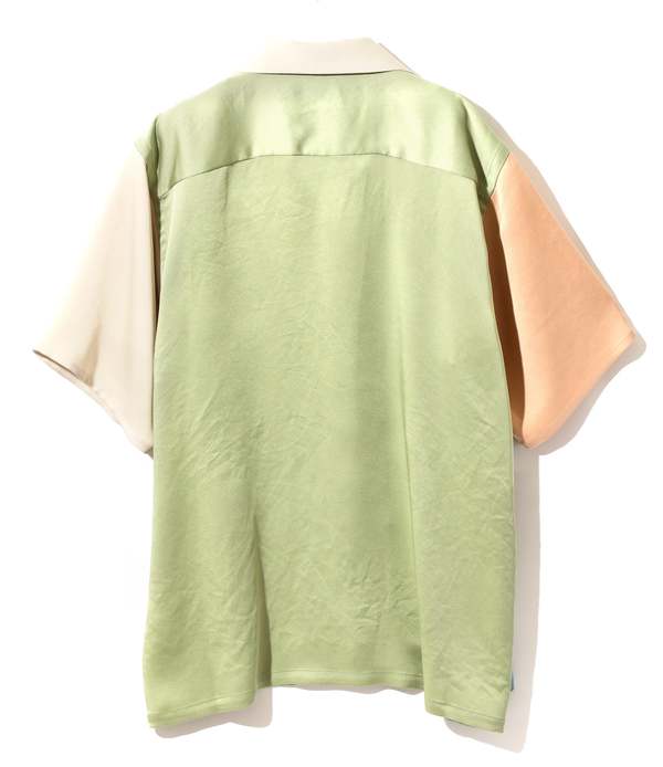 Needles Poly Sateen S/S Classic Shirt - Multi Colour Light Tone