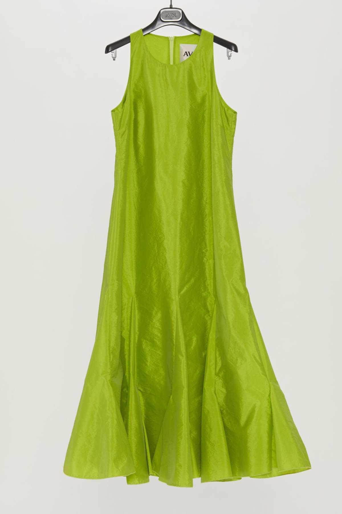 cos green cocoon dress Long Peony party outfit