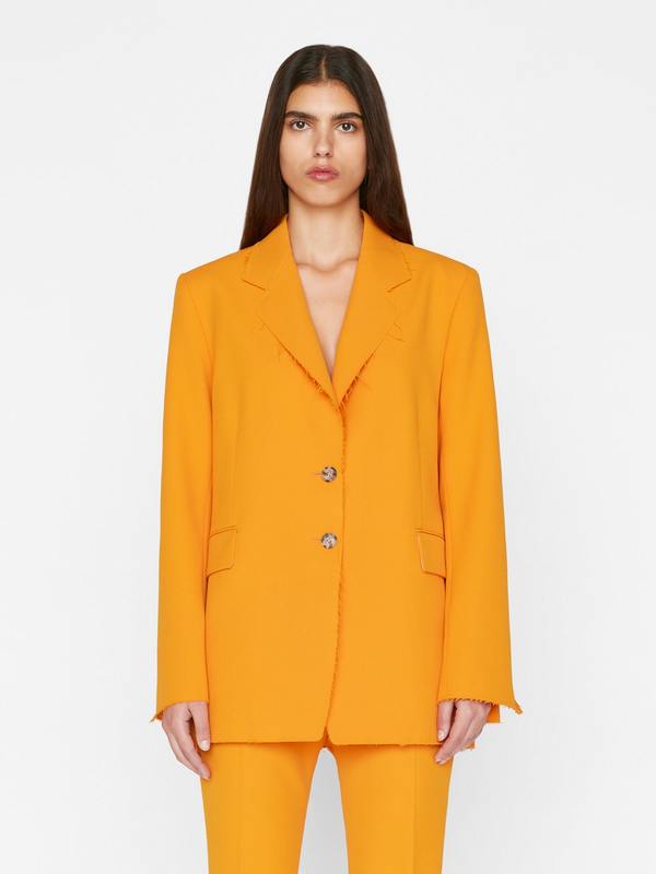 FRAME Denim Oversized Raw Edge Blazer Nectarine Garmentory