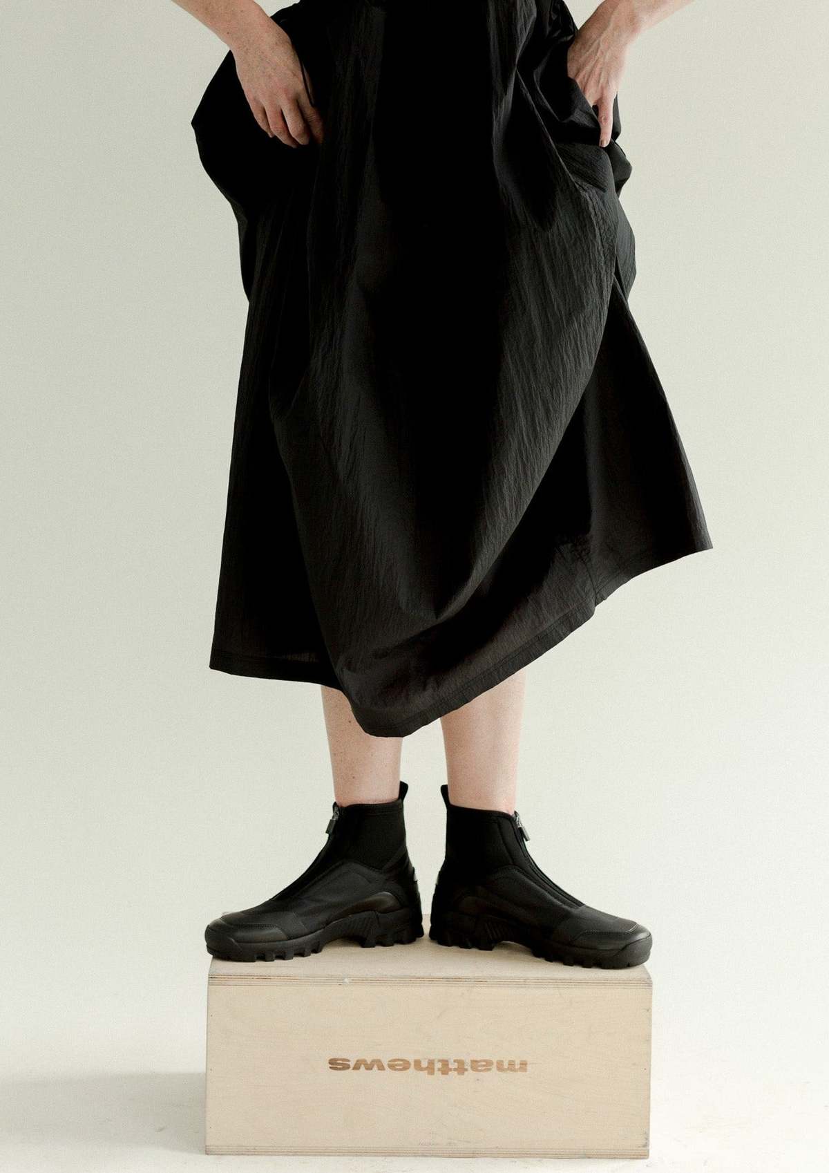 Ganni Performance High Top Zip Sneaker - Black | Garmentory