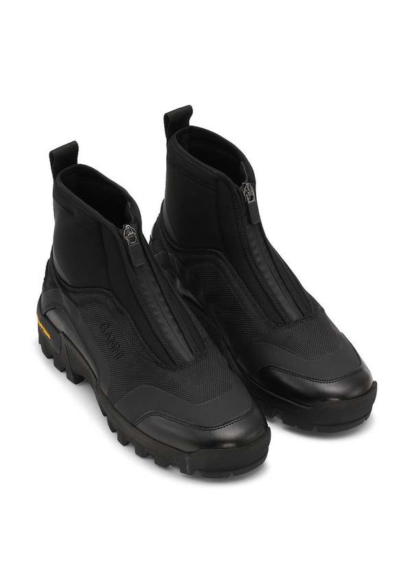 Ganni Performance High Top Zip Sneaker - Black | Garmentory