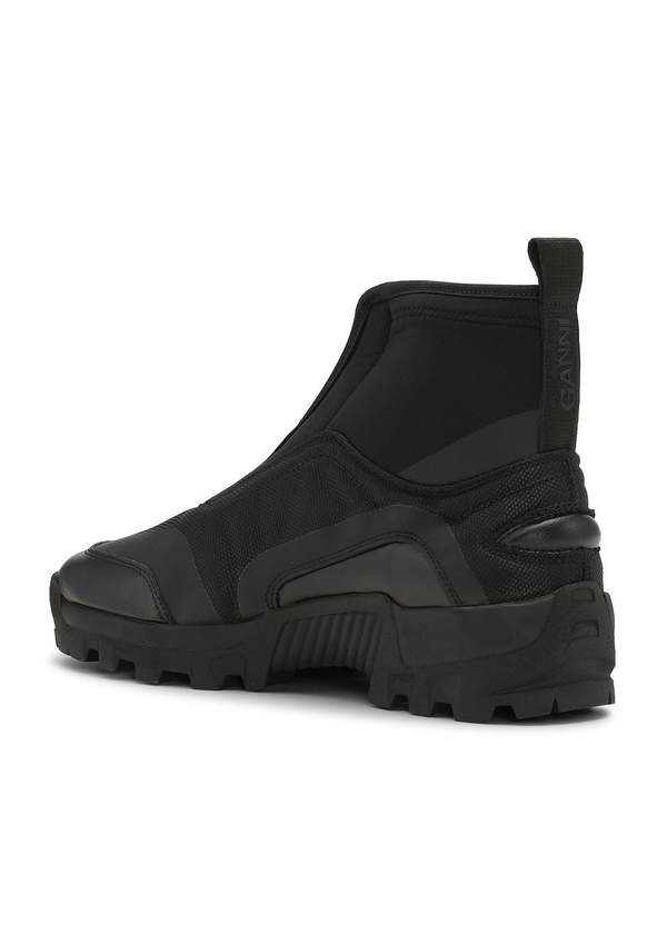 Ganni Performance High Top Zip Sneaker - Black | Garmentory