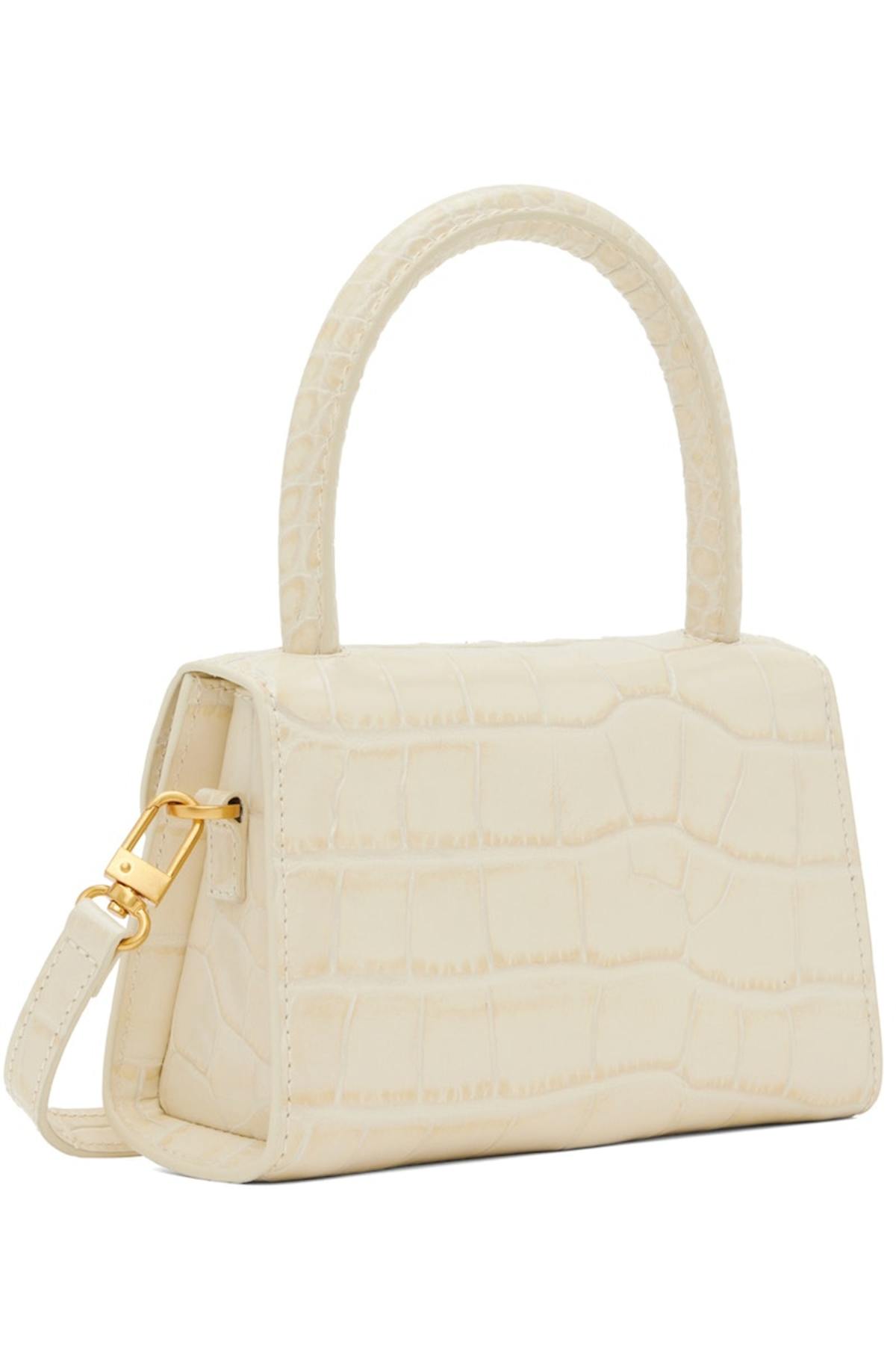 BY FAR Off-White Croc Mini Bag - CE Cream | Garmentory display picture 1