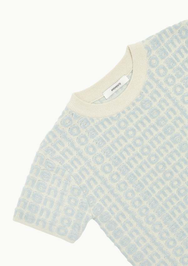 Amomento Boucle Logo Top - Sky Blue | Garmentory