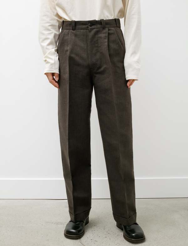 Taiga Takahashi Mens Lot 201 Work Trousers - Melange Black