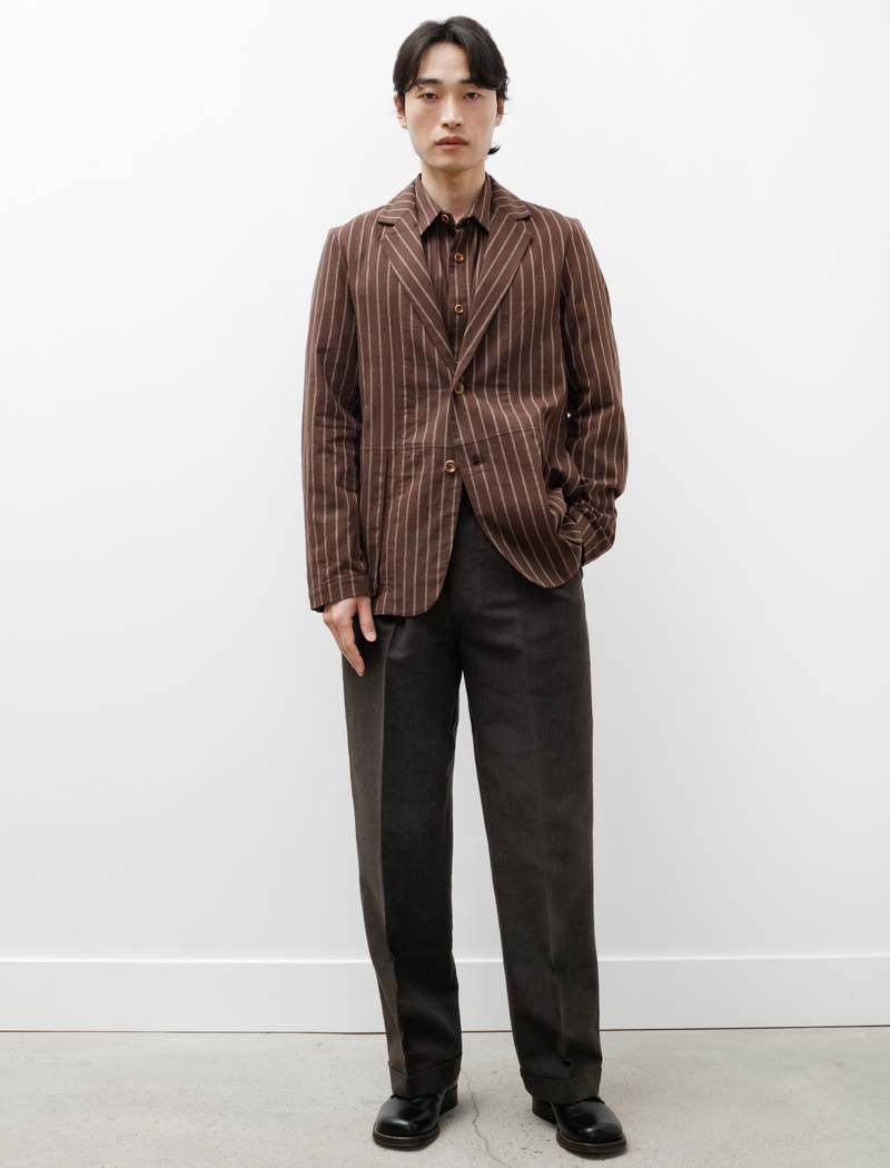 Taiga Takahashi Mens Lot 201 Work Trousers - Melange Black