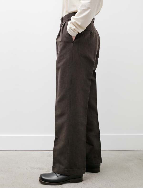 Taiga Takahashi Mens Lot 201 Work Trousers - Melange Black