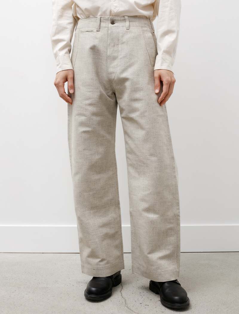 Taiga Takahashi Mens Lot 202 Engineer Trousers - Melange Ivory