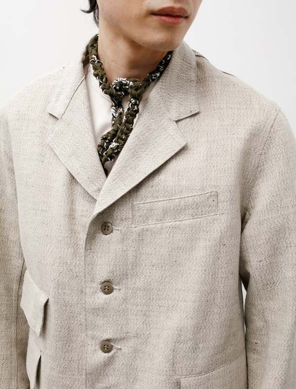 Taiga Takahashi Mens Lot 308 Sack Jacket - Melange Ivory | Garmentory